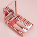 Kit 5 Mini Pincéis + Estojo com Espelho