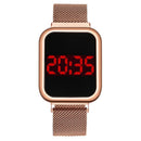 Relógio Digital Led Pulseira Magnética Touch Moda Casual